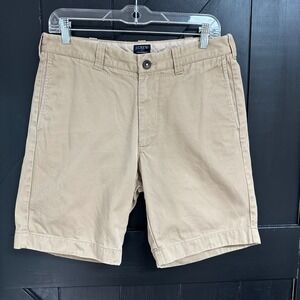 J.Crew Gramercy Khaki Chino Shorts Tan Cotton Twill Mens Size 31W Preppy Casual